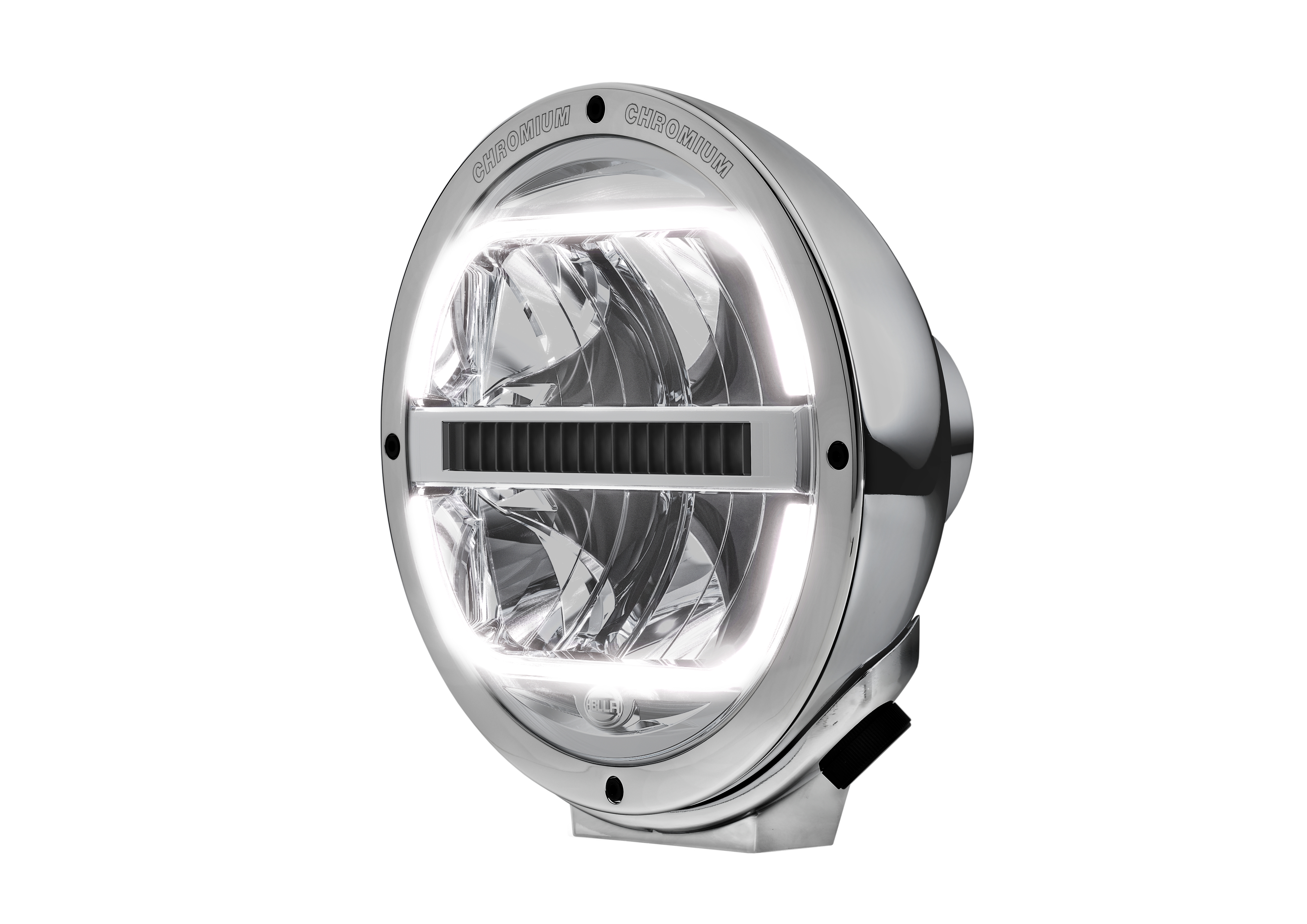 Scheinwerfer Hella Luminator LED Chromium 25 mit Positionslicht